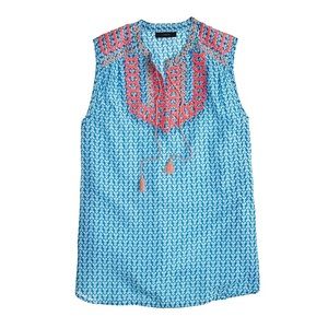 J. Crew total Blue with vibrant embroidery sz6